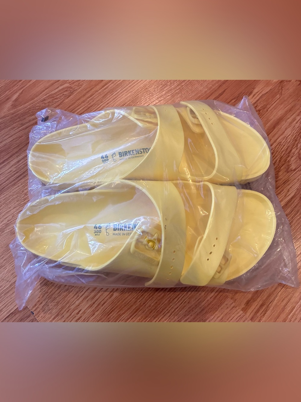 NWT Birkenstock Arizona Essentials EVA - Vibrant Yellow Mens Slides Size 13